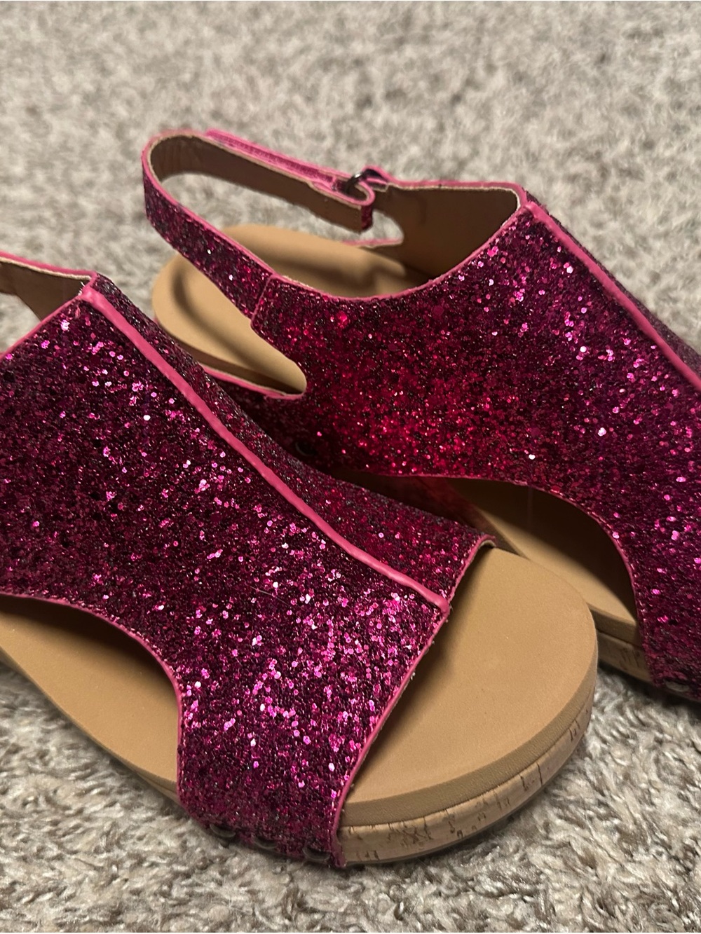Never Worn Sparkle Hot Pink Ladies' Slingback Corky’s Sandals